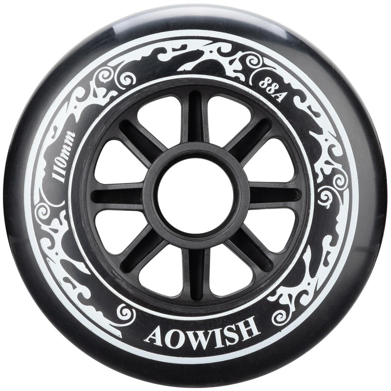 110mm Speed Inline Skate Wheels 110 mm Roller Blades Wheel 88A 110mm, Black