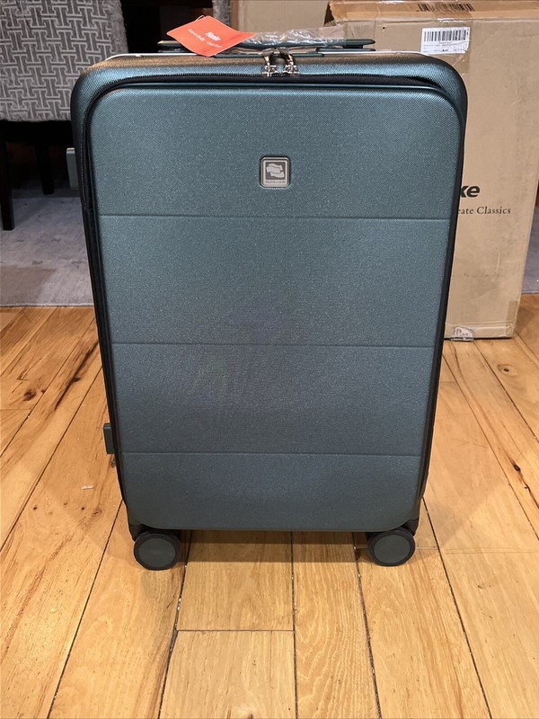 Hanke Front Opening Carry-on 20 Inch, Wide Handle Green New Lightweight