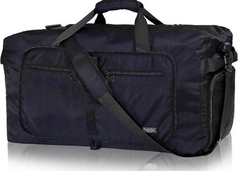 65L Duffle Bag with Shoes Compartment Foldable Travel Duffel Water Repellent