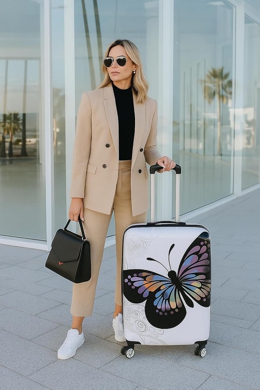 Butterfly 24-Inch Polycarbonate Hardside Expandable Spinner Luggage with Enha... gallery