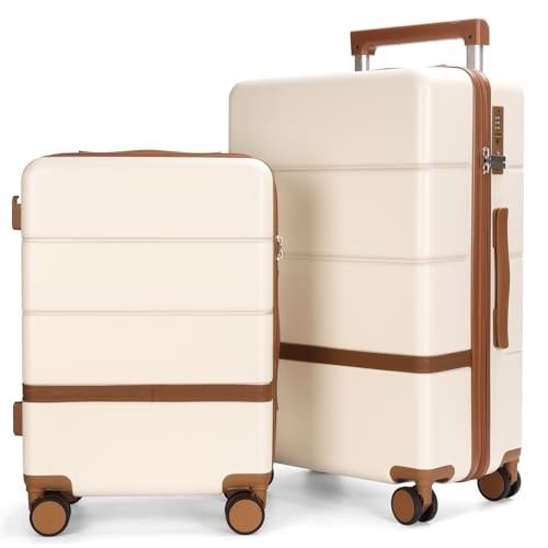White Tsa Lock Suitcase Set - 20/24 Inch - 2 Pieces - 2 Pieces gallery