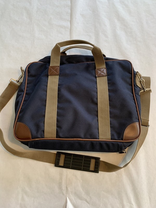 Unbranded Carry-On Travel Shoulder Bag Navy Blue w Canvas Straps 15” X 12” X 3”