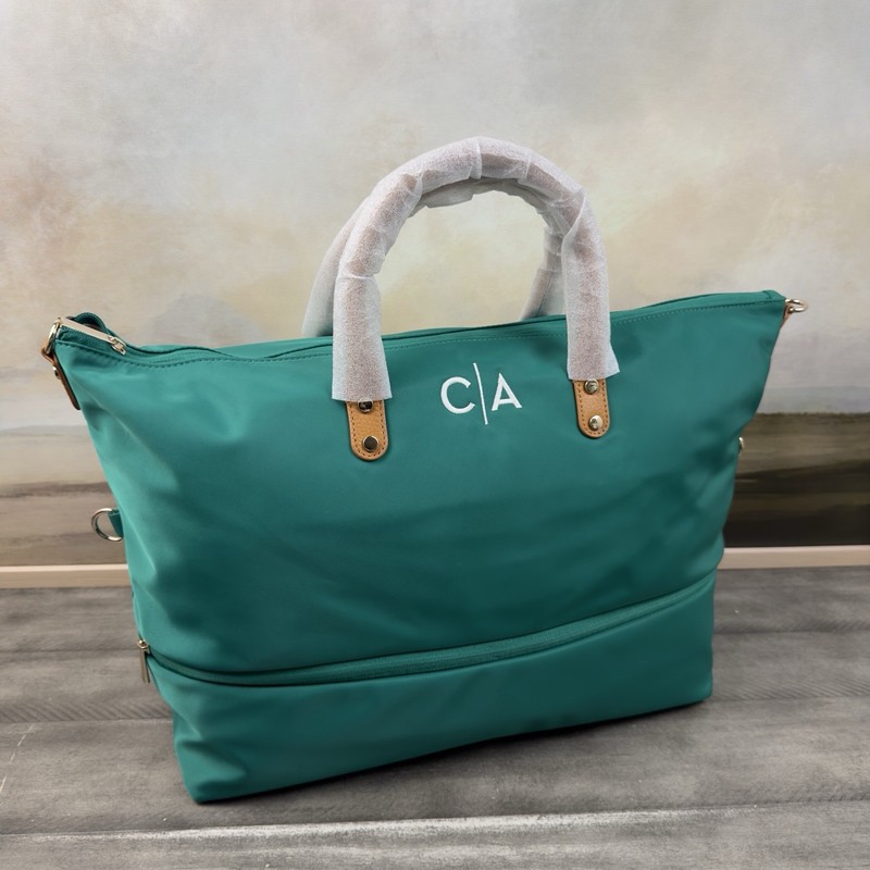 Mark & Graham Terminal 1 Expandable Travel Tote Bag Green Monogrammed “CA” NWOT