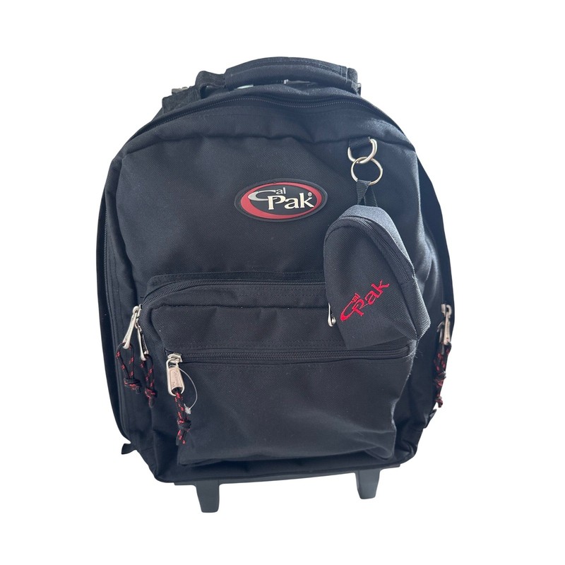 California Pak CalPak Black Rolling Backpack Travel School Bag with Wheels