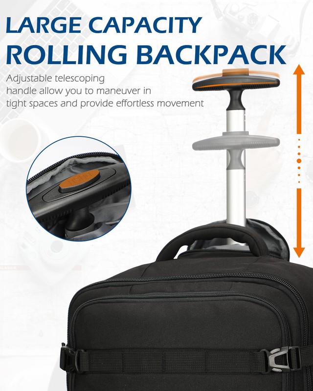 42L Rolling Backpack Flight Approved Wheeled Travel Luaage Carry on gallery