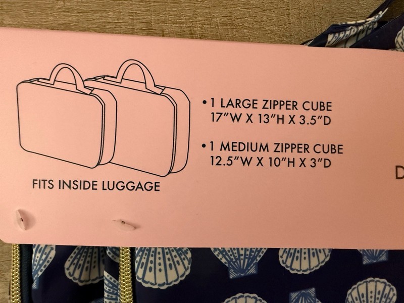 Dabney Lee 4 pc Packing Cube & Luggage Tag Travel Set Seashell New gallery