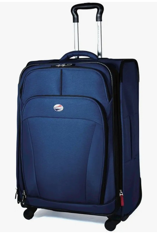 American Tourister Blue Solid Softside Rolling Suitcase Travel Luggage