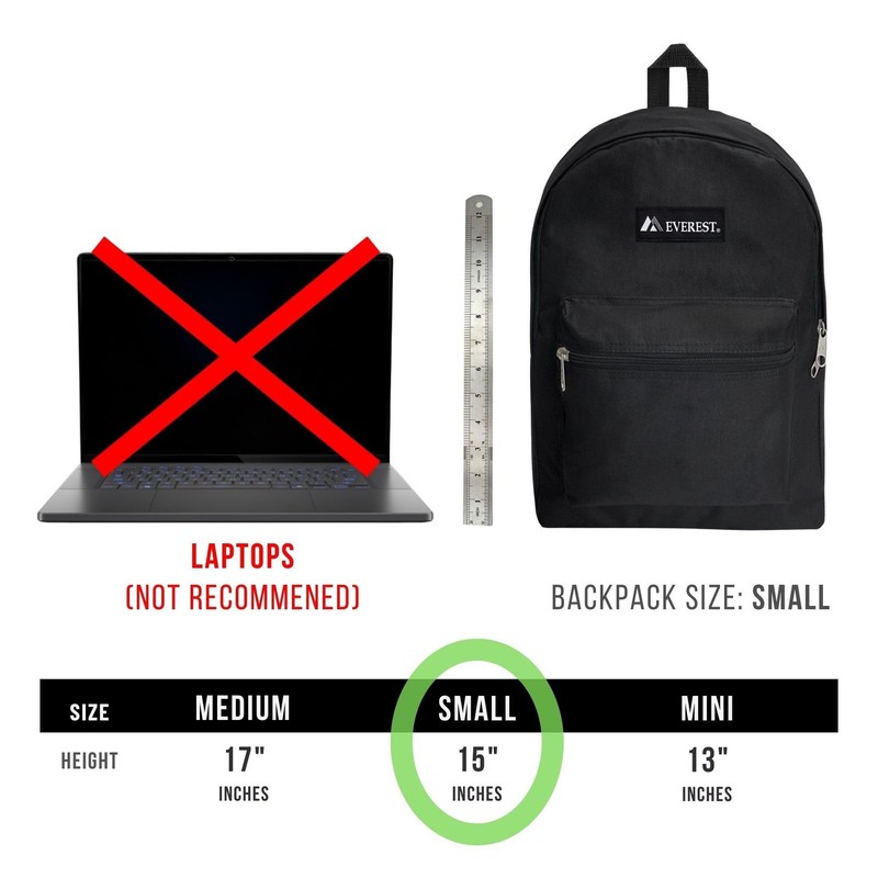 Everest Luggage Basic Backpack, Red, Medium gallery