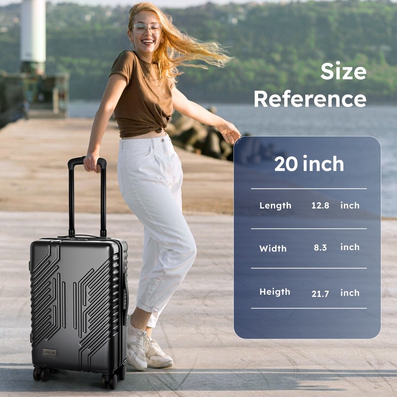 20" Hard Shell Carry On Spinner Suitcase Luggage PC+ABS Suitcase with TSA Lock gallery
