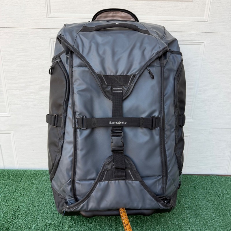 Samsonite 1118365 Unisex Large Grey Black Rolling Duffel Bag Water Resistant