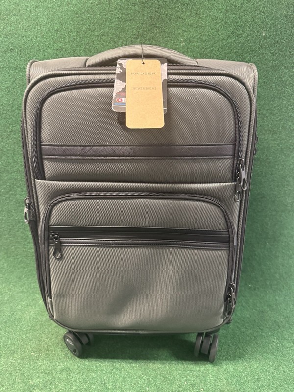 KROSER Softside Expandable 20″ Carry On Luggage with Spinner Wheels & TSA Lock
