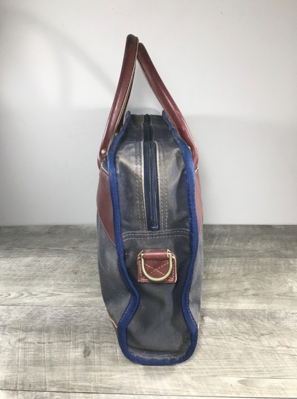 Wilderness Pride Battenkill Leather Travel Messenger Attache Top Handle Bag Vtg gallery
