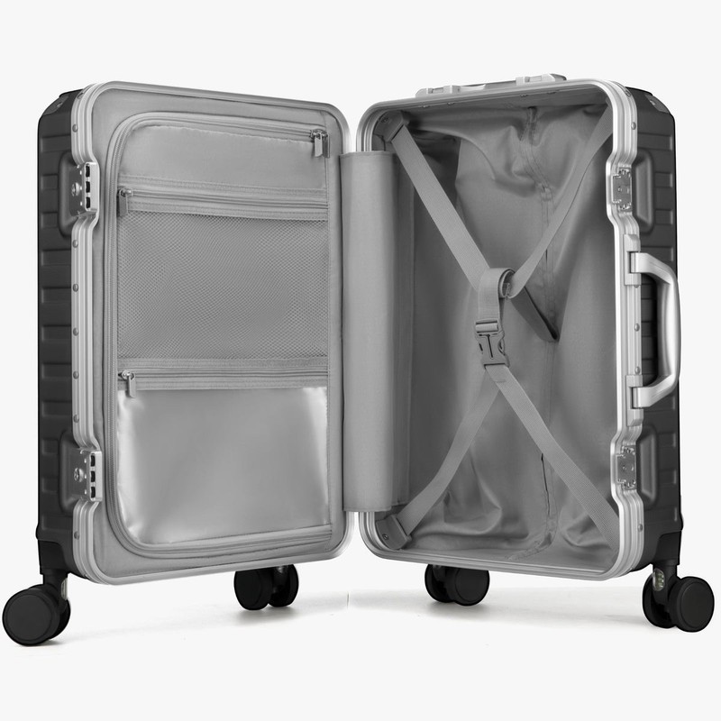 Luggex Carry On Luggage with Aluminum Frame, Polycarbonate Zipperless Luggage... gallery