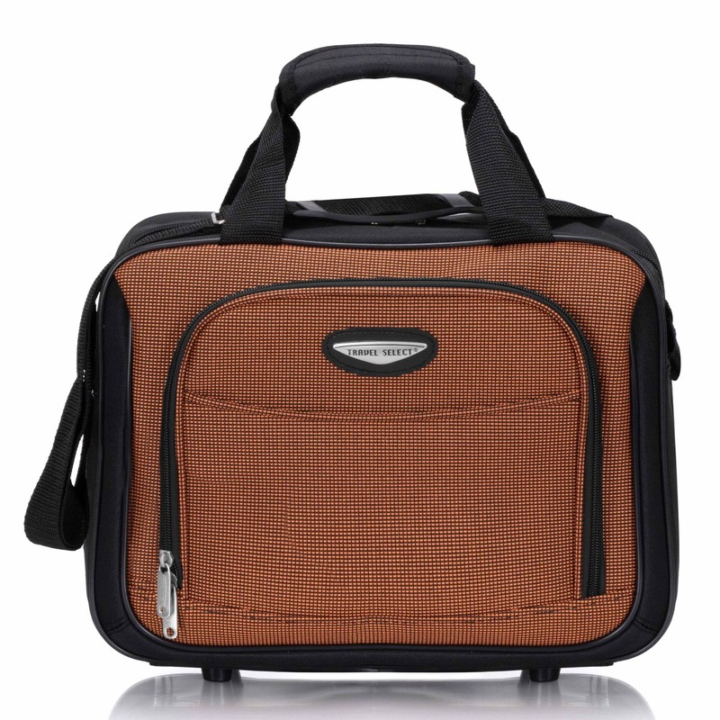 Expandable Softside Luggage Set with Rolling Wheels – 4-Piece Orange Set gallery