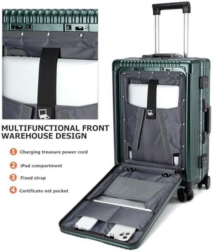 Aluminium Frame PC Hard Shell Spinner Wheels Luggage,20.8"X15"X8.7 Airline Appro gallery