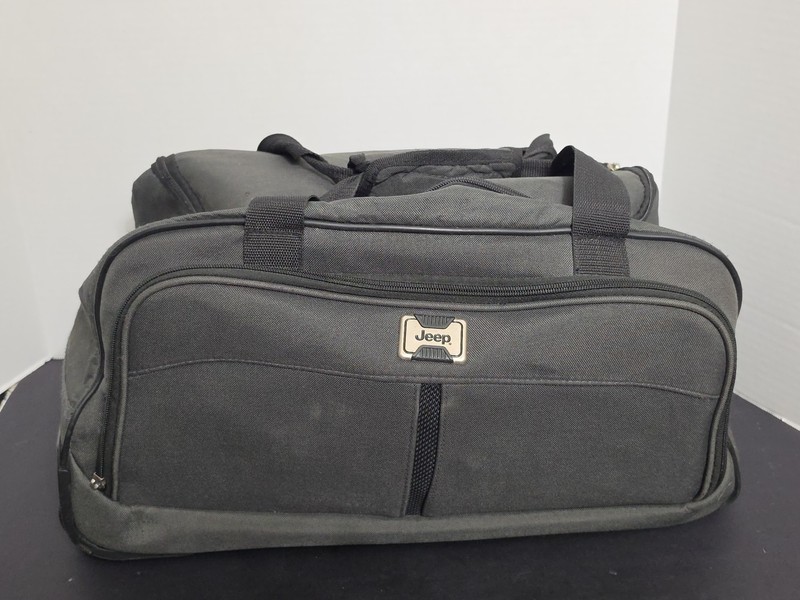Jeep rolling suitcase duffle bag carry on travel bag Jeep rolling duffle handle