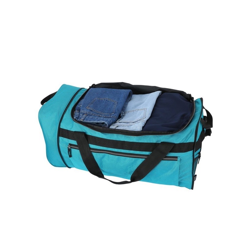 Large 28 Inch Expandable Rolling Duffle Bag, Teal Travel Luggage with Wheels gallery