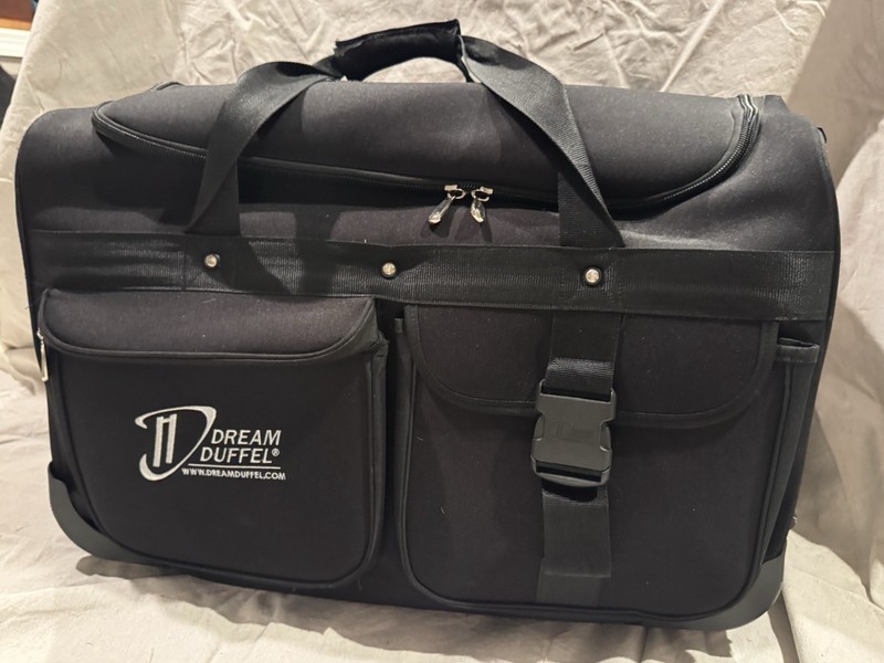 Dream Duffel Large Black Solid Dance Travel Duffle Bag w/ Adjustable Straps