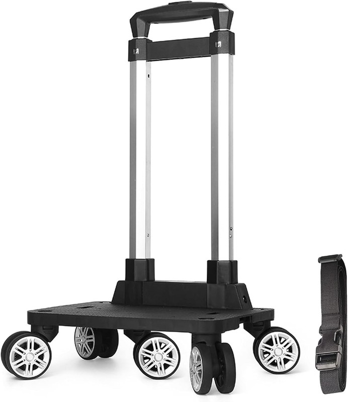 Backpack Trolley, Wheeled Folding Luggage Travel Cart Aluminum -Roller Carrier f
