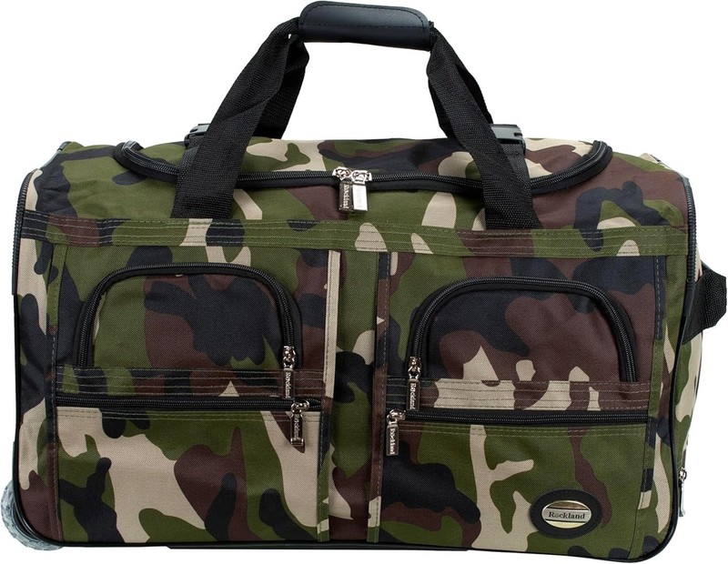 Rockland 22” Rolling Duffel Bag Camouflage Travel Luggage Wheeled Carry-On