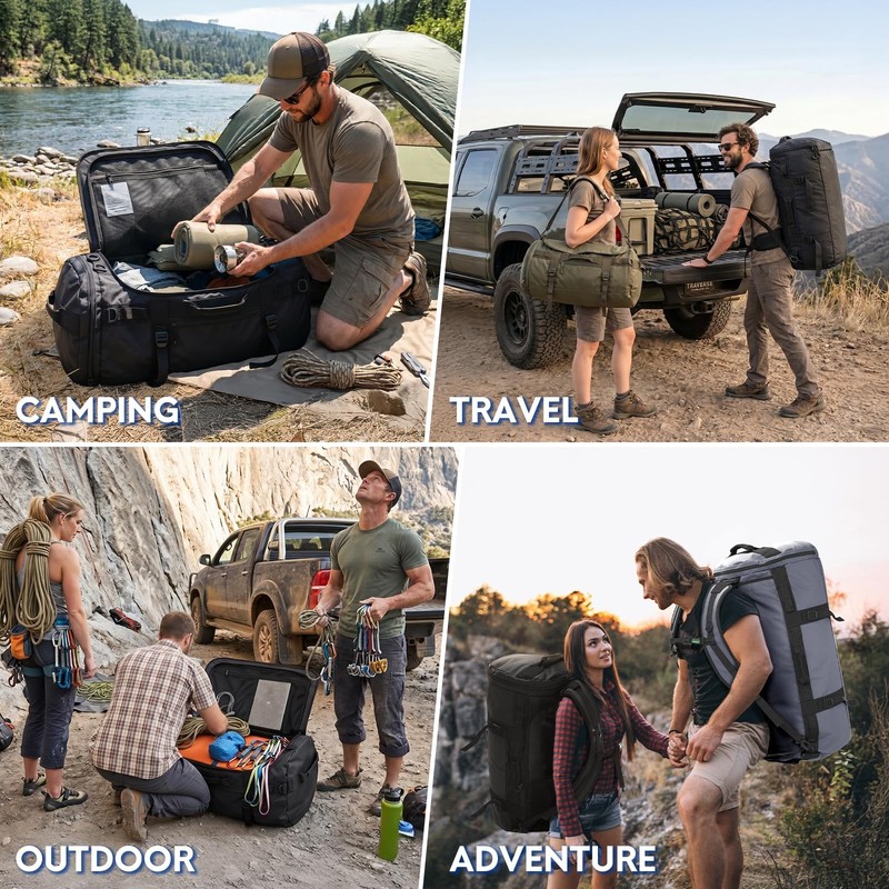 90L Large Duffle Backpack Heavy Duty Travel Duffel Bag for Camping Road Trips... gallery