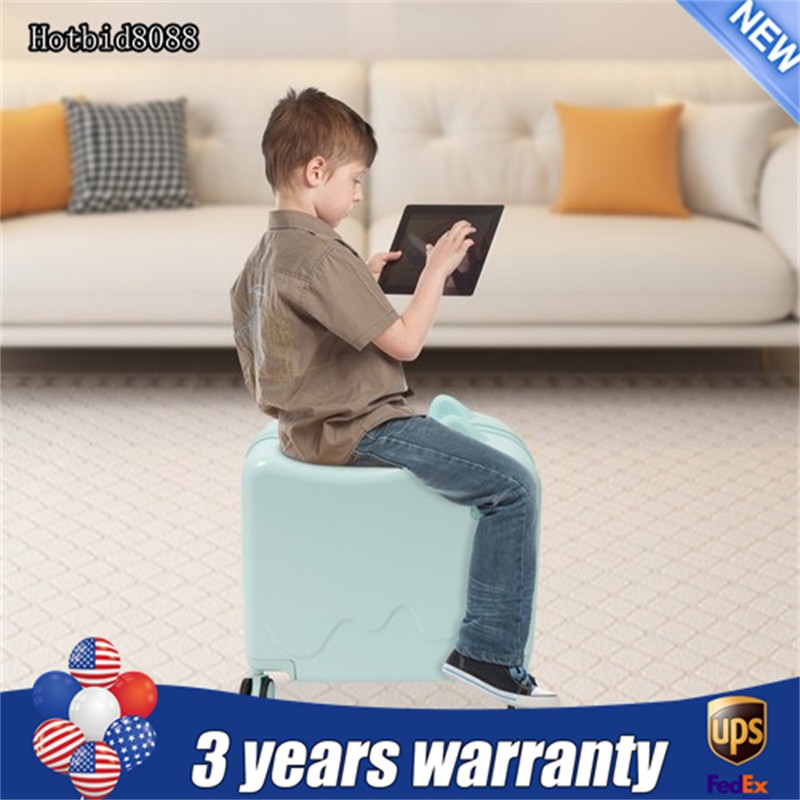 18″ Kids Ride-On Suitcase Children’s Rolling Luggage Case Password Lock+Stickers