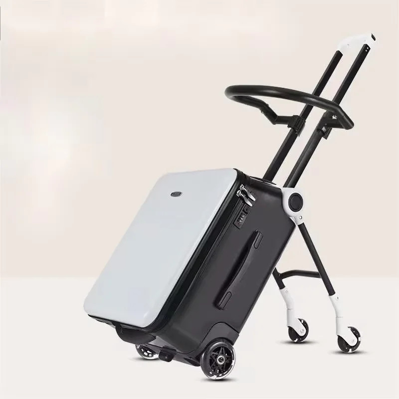 Kids Rideable Waterproof Stroller Suitcase with Multi-function Design