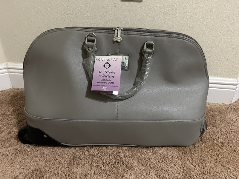 Joy Mangano St Tropez Collection Designer Wheeled Duffle – Silver