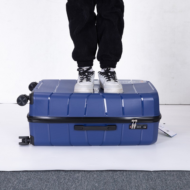 Hardside 3 Pcs Light PP Spinner Suitcase Luggage Set With TSA Lock Silent Wheels gallery