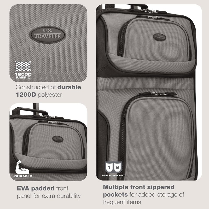 28L Rio Expandable Softside Rolling Suitcase with Water-Resistant Fabric - Grey gallery