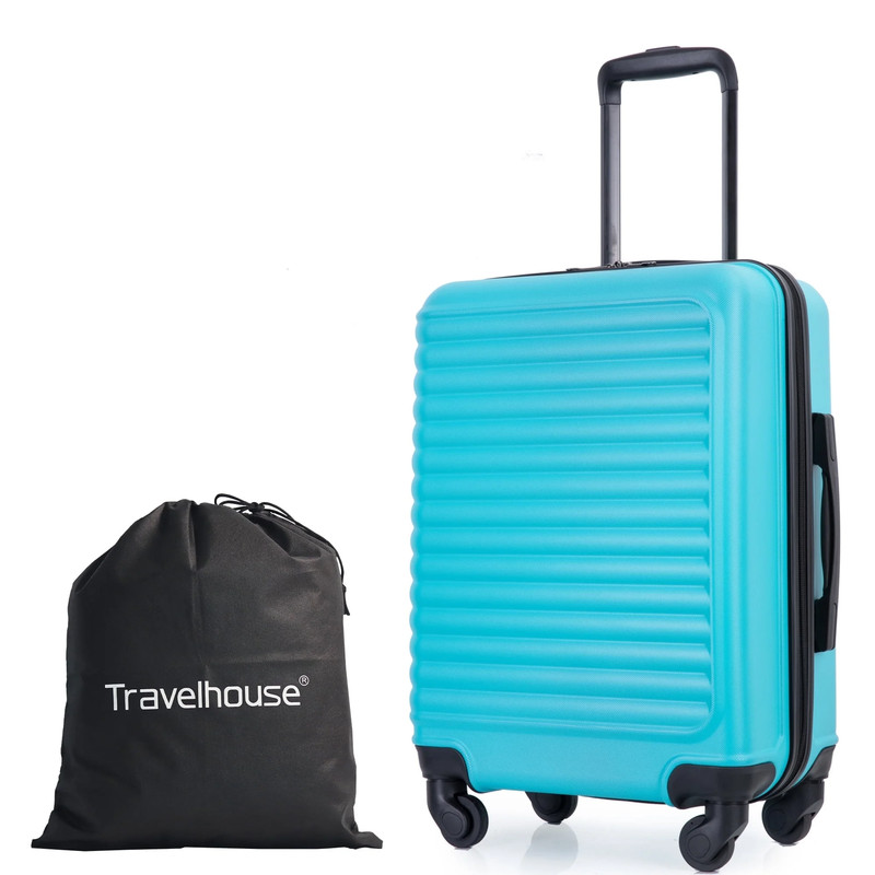 Light Blue 20″ Hardshell Carry-On Luggage with Spinner Wheels – Light Suitcase