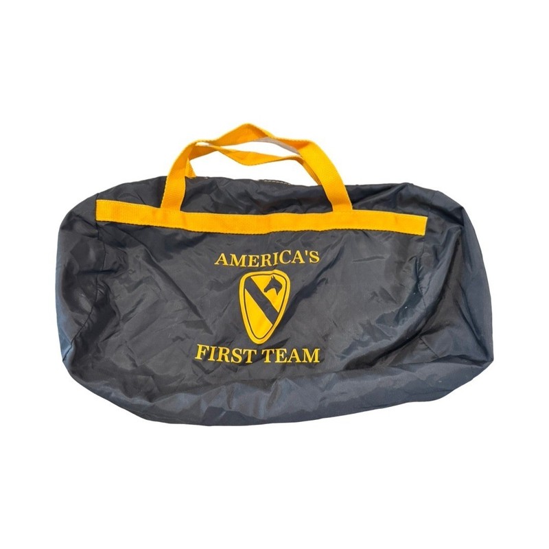Americas First Team 1st Cavalry Division Nylon Duffel Bag Black Yellow US Army
