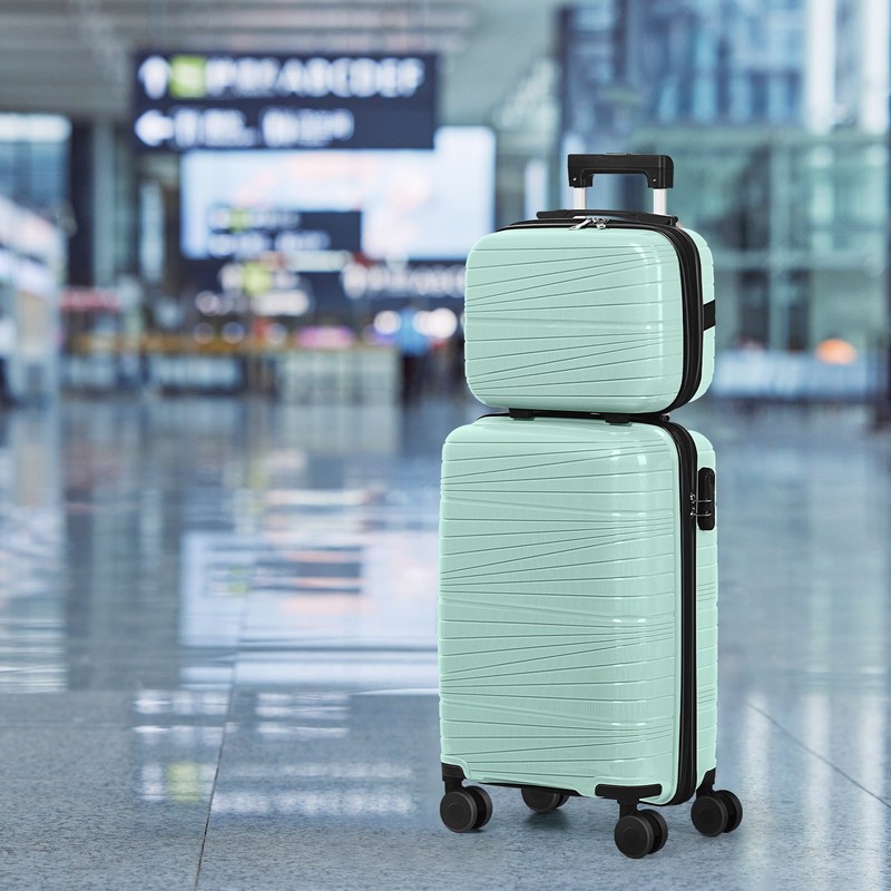 Airline Approved 20inch Carry On Luggage with Lock, Spinner Wheels + 14inch Case gallery