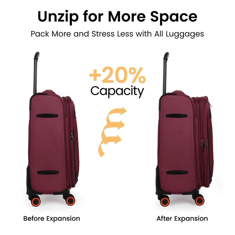 Expandable Luggage Set Large Capacity Softside Suitcase with Wheels & TSA Lock gallery
