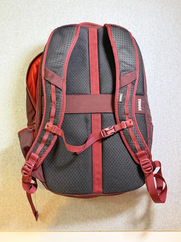 Thule Sweden Computer Backpack Burgundy Orange Interior Laptop Sleeve Travel Bag gallery