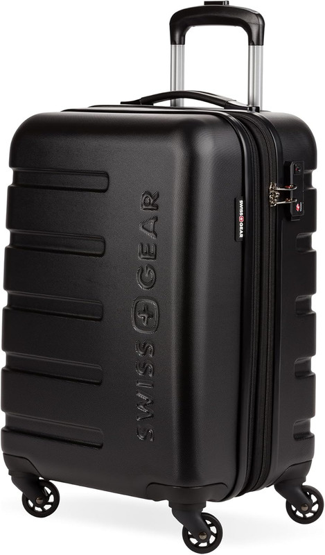 Expandable 19-Inch Black Hardside Carry-On Luggage with Spinner Wheels