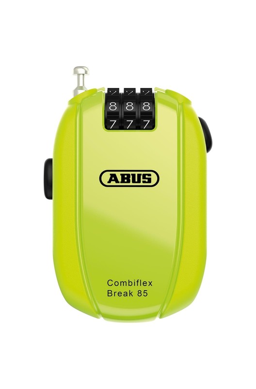 ABUS Combiflex Cable Lock Ski Helmet Pram Luggage 85cm Yellow Travel Secure