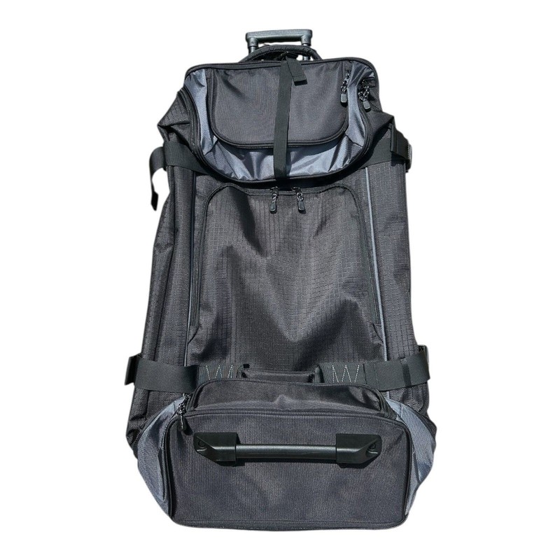 NEW Amazon Basics Rolling Duffle Bag with Wheels 35 – inch Handle Black