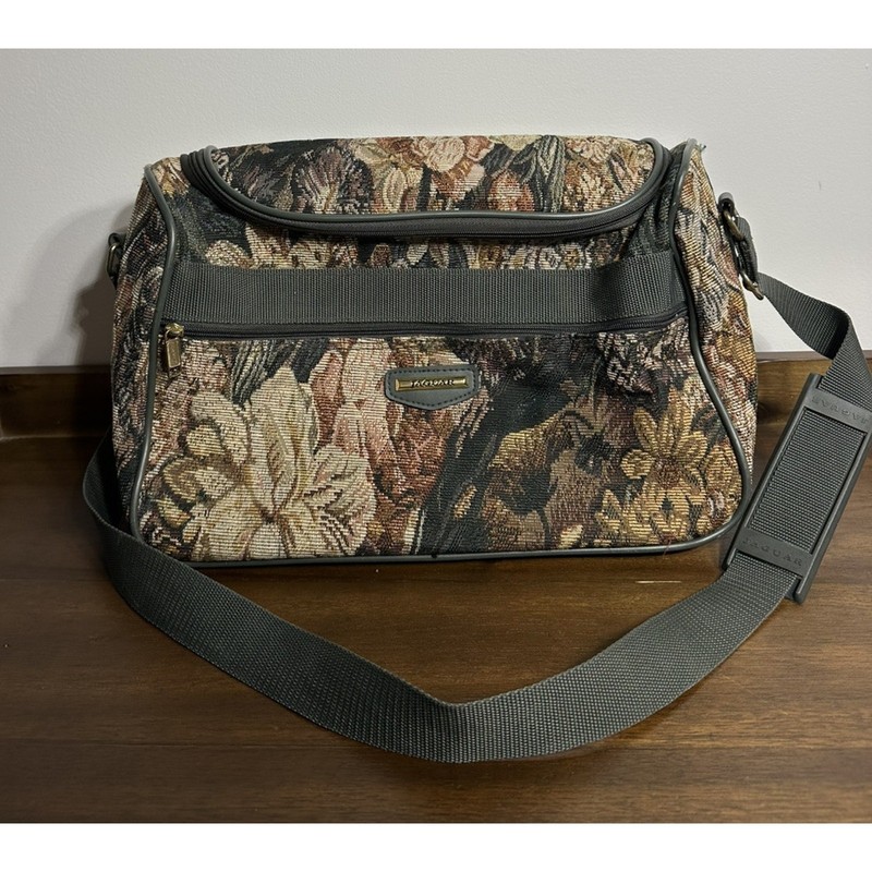 Jaguar Floral Tapestry Weekender Travel Luggage Bag Soft Shell Carry-on Vintage