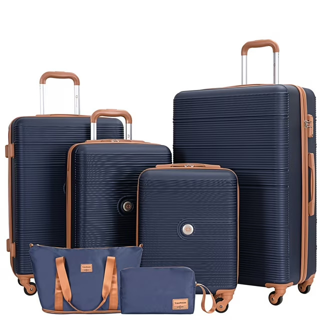 6 Piece Hardshell Luggage Set Suitcase with TSA lock (Blue} MSP $600