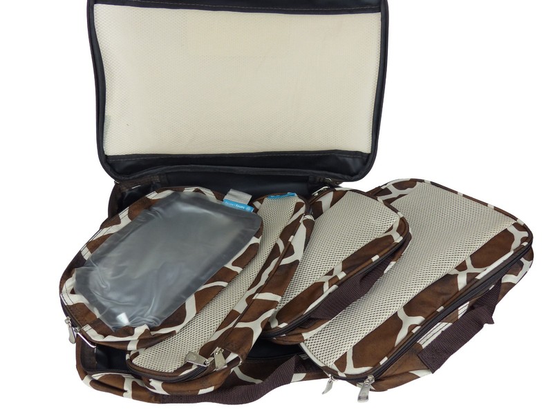 Handy Sandy Deluxe 5 Pc Packing Cube Set Giraffe Print Travel Organizer NWT gallery