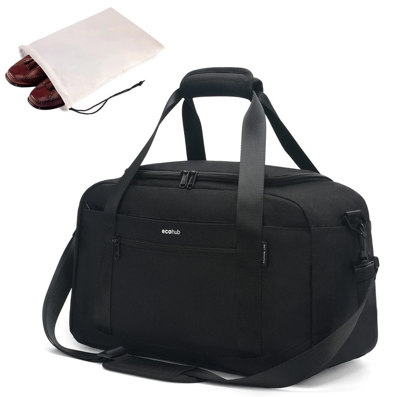 ECOHUB 16 Small Duffel Bag – Travel Weekender Gym Carry-On Overnight Black