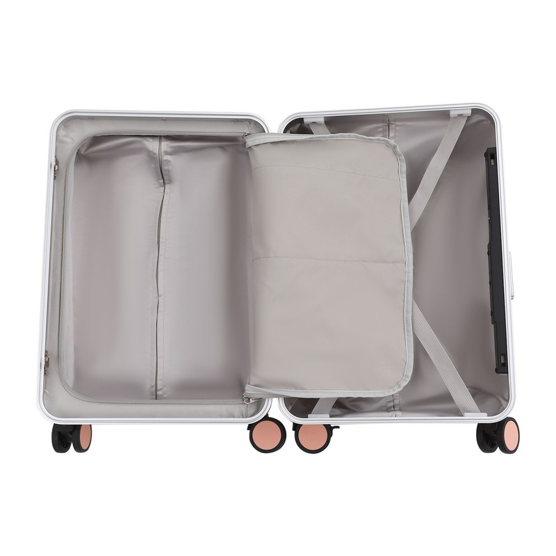 Adjustable Double Handle Carry On Luggage 20'' Suitcase with Mesh Pocket Ride gallery