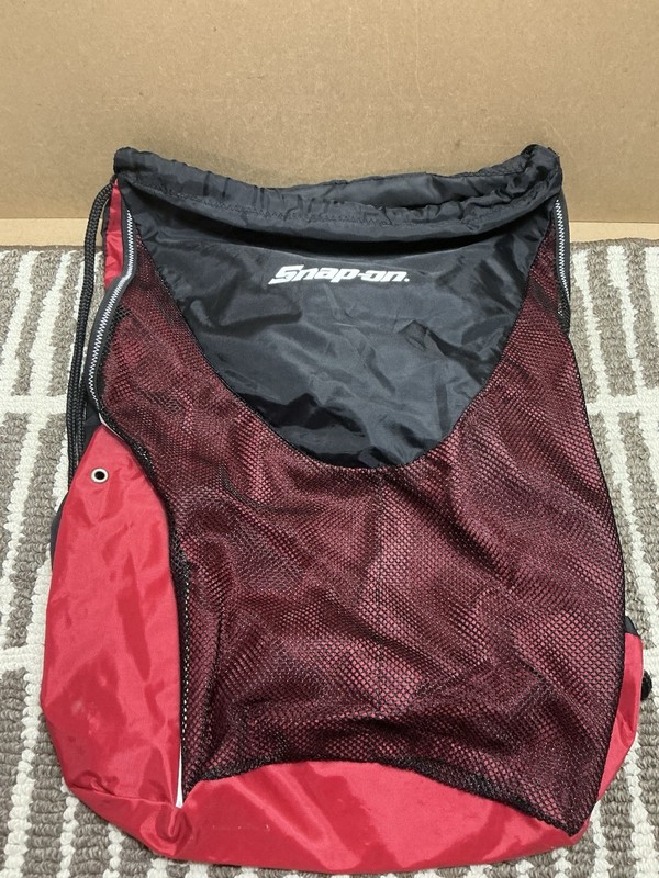 Snap On Drawstring Backpack Red Tool Bag Gym