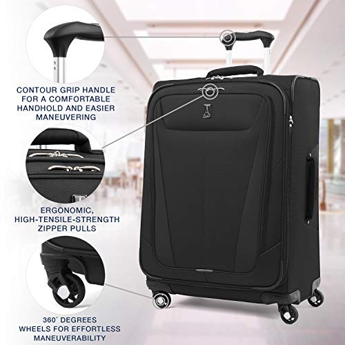 Maxlite 5 Softside Expandable Spinner Wheel Checked-Medium 25-Inch Black gallery