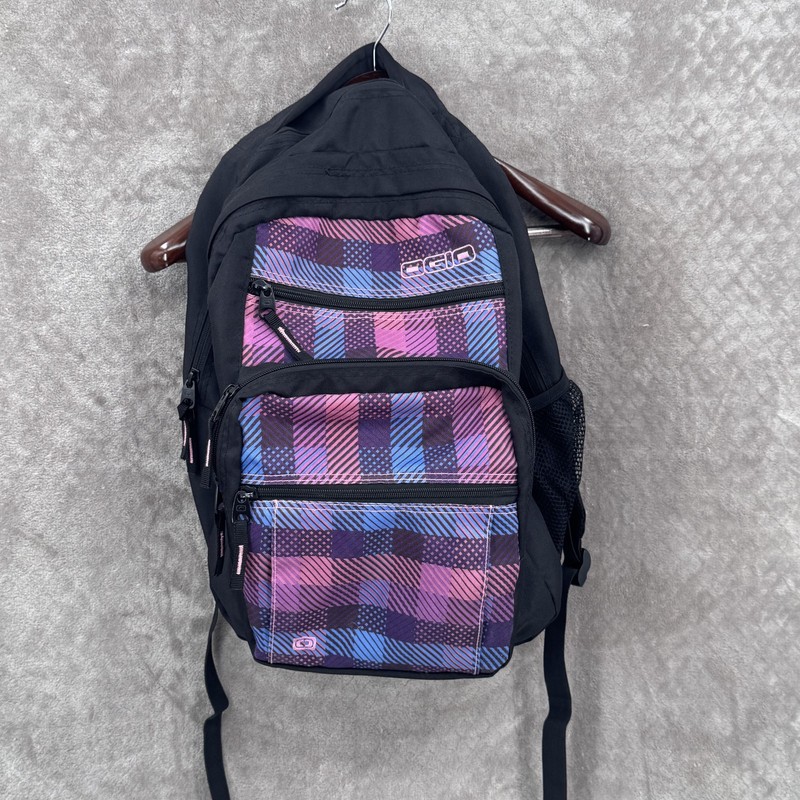 OGIO Girls Multicolor Plaid Laptop Backpack School Bag Water Bottle Pocket