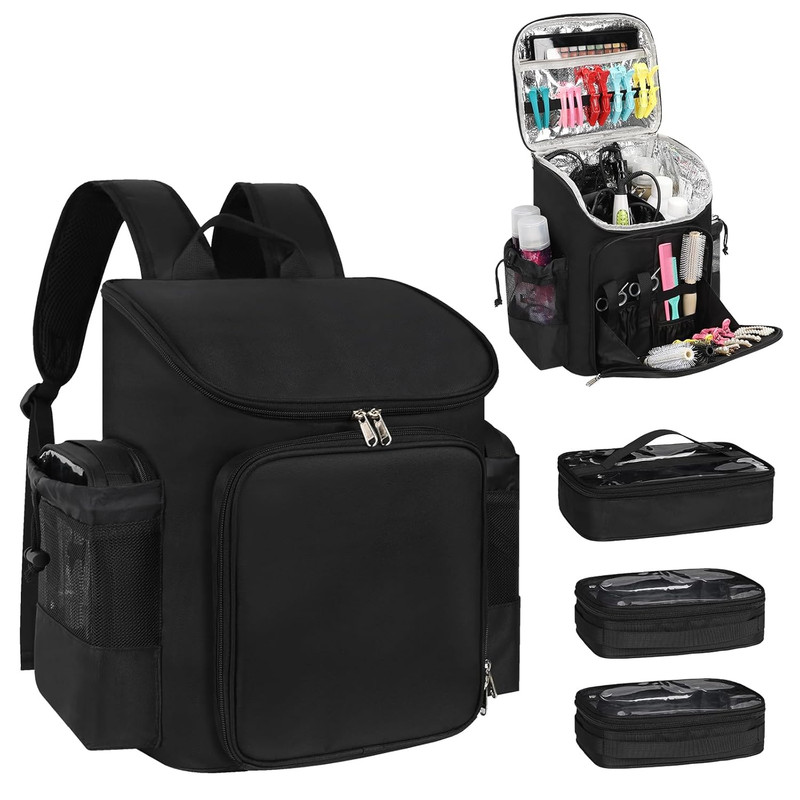 Large Capacity Hairstylist Travel Bag with Adjustable Dividers for Hair Tools