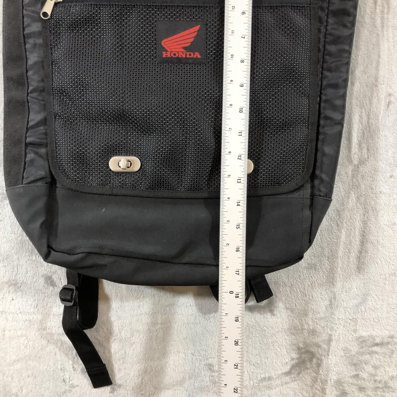 Honda Black 17" Laptop Backpack Soft Case Adjustable Straps Mens Nylon Bag Logo gallery