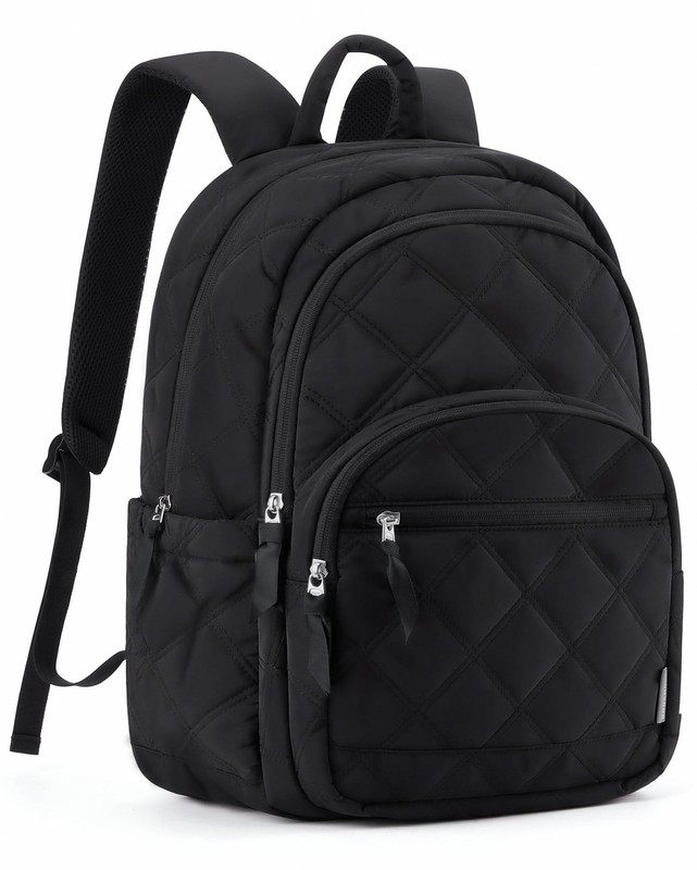 BAGSMART Travel Laptop Backpack, College Backpack for Women, Quilted Small Co...