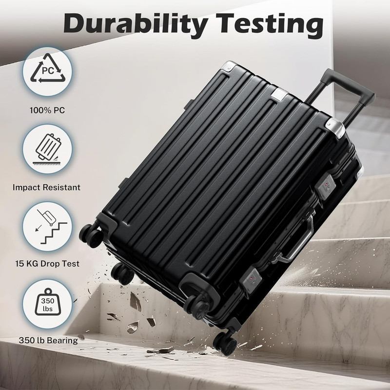 Luggage Sets 2 Pieces Aluminum Frame Suitcase with Spinner Wheels 20 28 Inch Har gallery